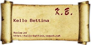 Kello Bettina névjegykártya